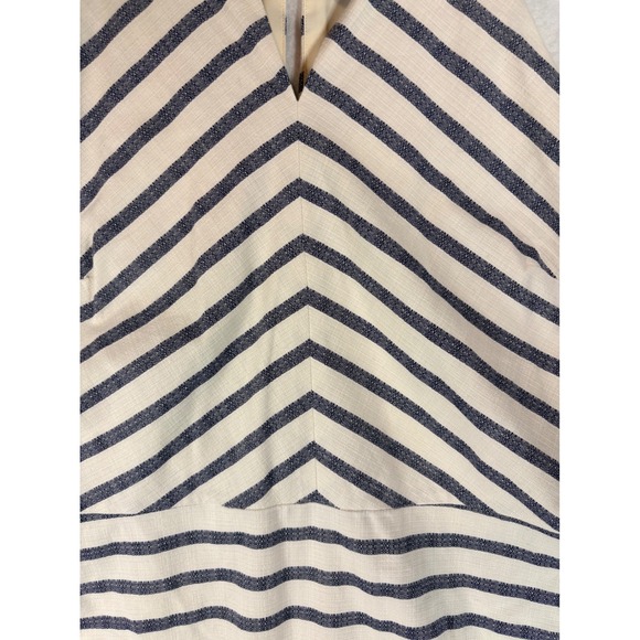 Banana Republic Womens Striped Sleeveless Sheath Dress Size 14 Halter V Neck NWT - Picture 3 of 7